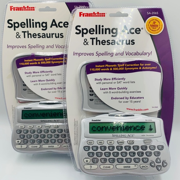 New Unopened Tech Bundle Franklin Spelling Ace & Thesaurus/ Model SA-206S silver - Picture 1 of 15